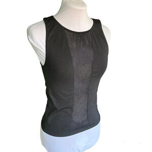 𝅺VICTORIA'S Secret Black Stretchy Body Shaper Tank with Mesh Insert, Size Medium